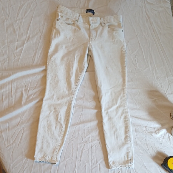 GAP Women's Light Blue Nd White Striped Leggings Size 26R - Picture 1 of 5